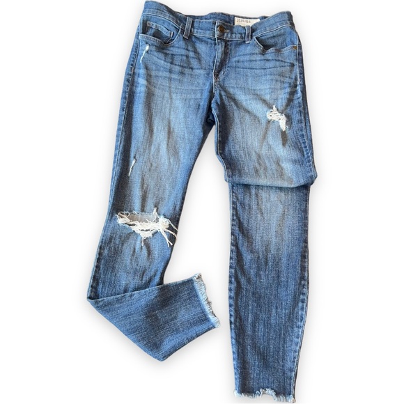 Pistola Distressed Skinny Jeans Blue Ripped Patchwork Mid-Rise Women’s Size 28 - Picture 3 of 16